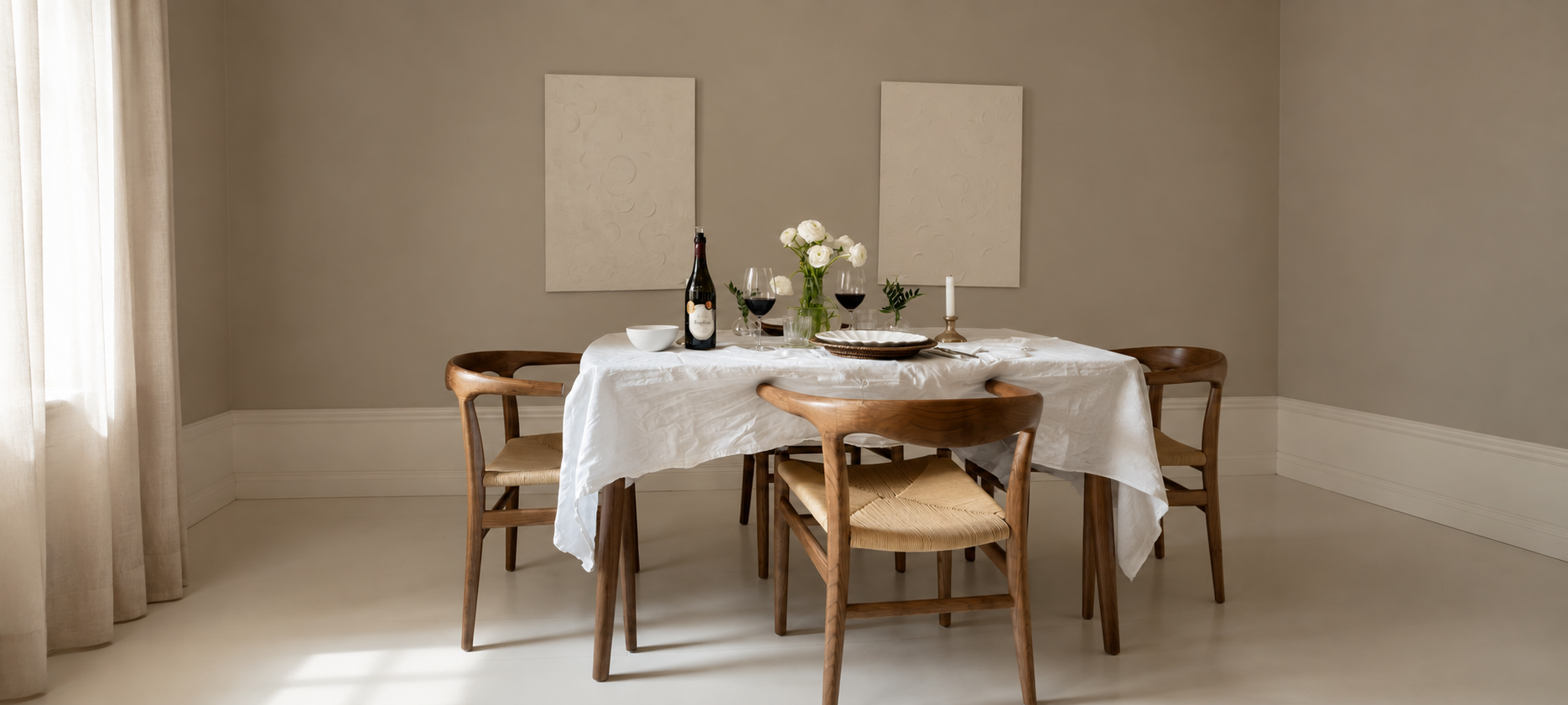 Tableware arranged for an everyday meal