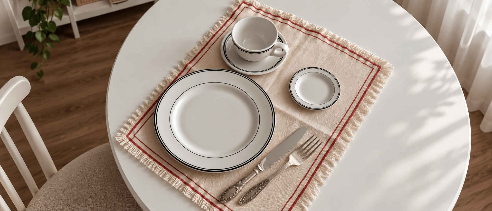 Tableware arranged for everyday dining