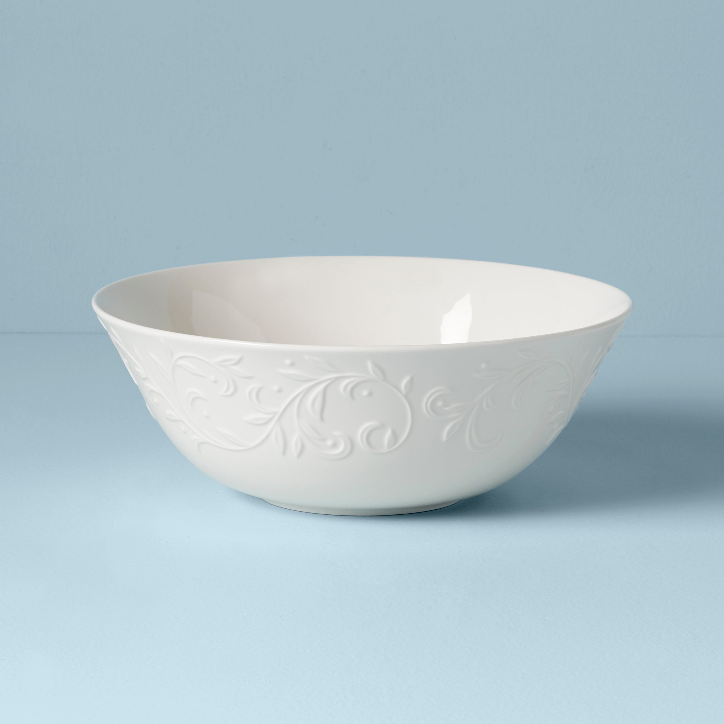 Embossed Scroll Serving Bowl