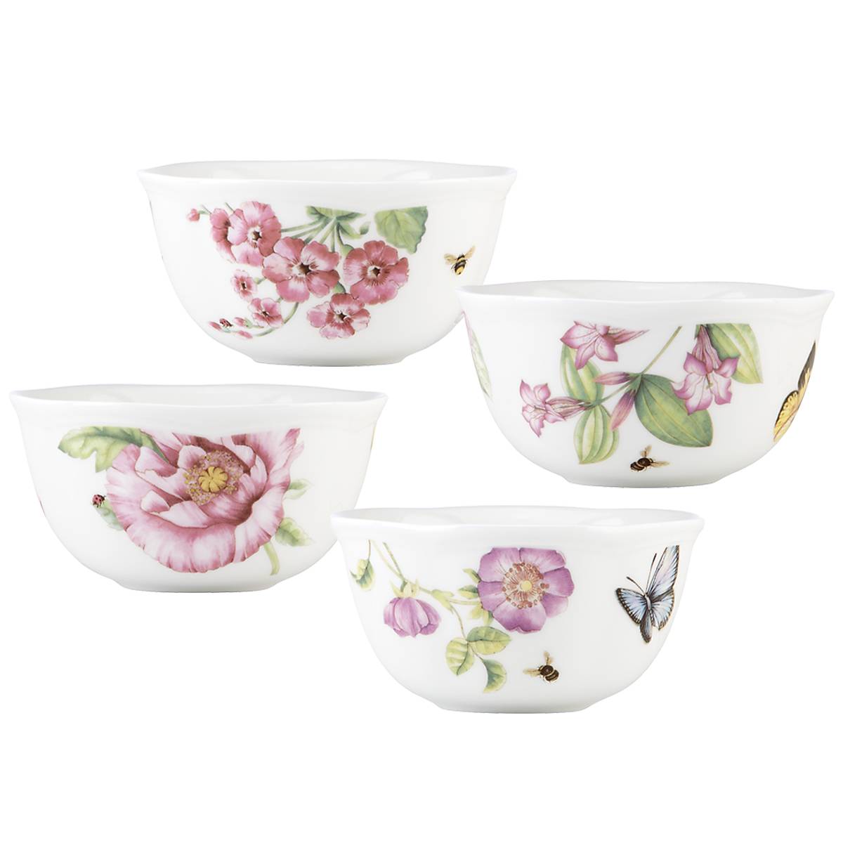 Pink Floral Dessert Bowls, Set of 4 - Image 2