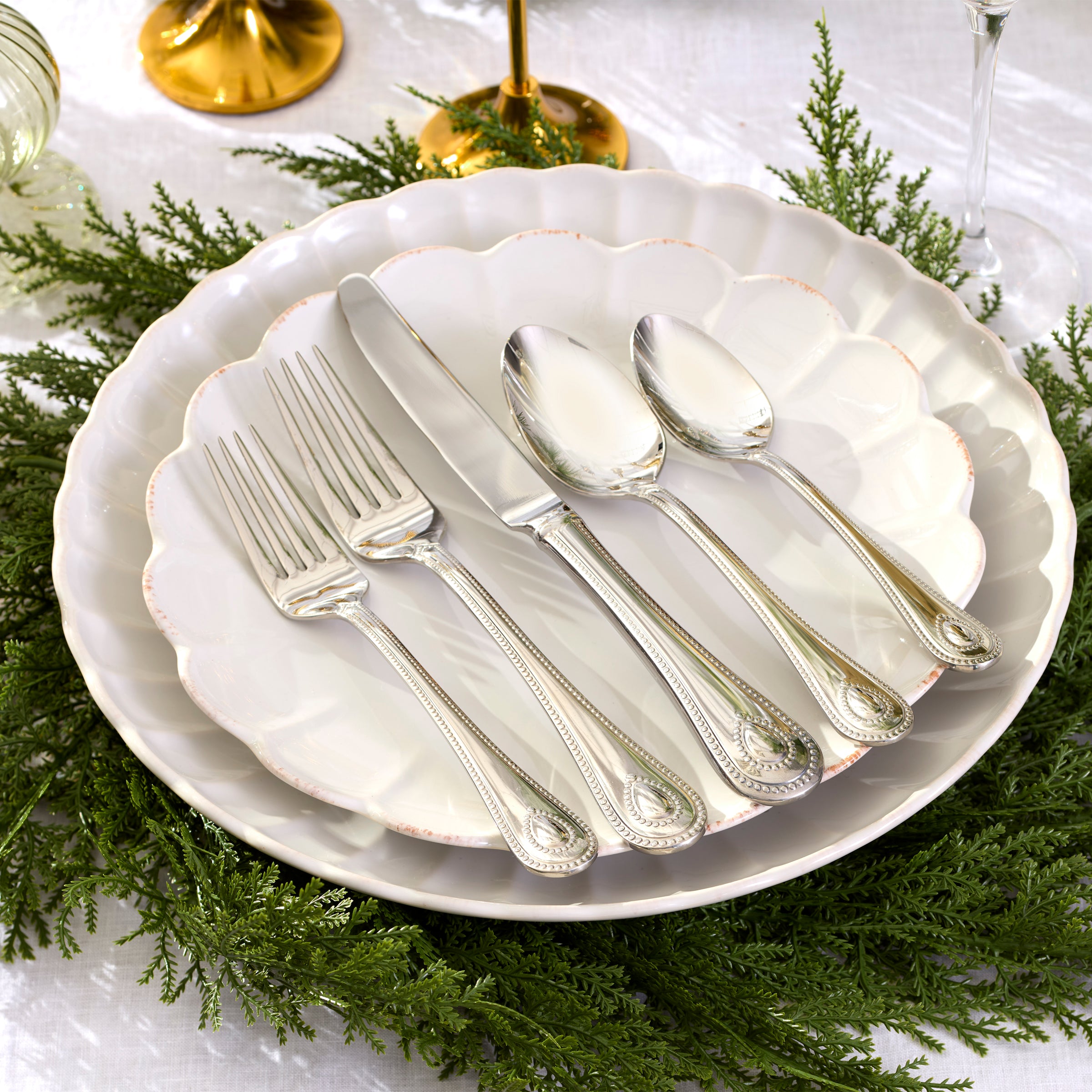 Blush Gold Rim Coupe Salad Decorative Plates - Image 5
