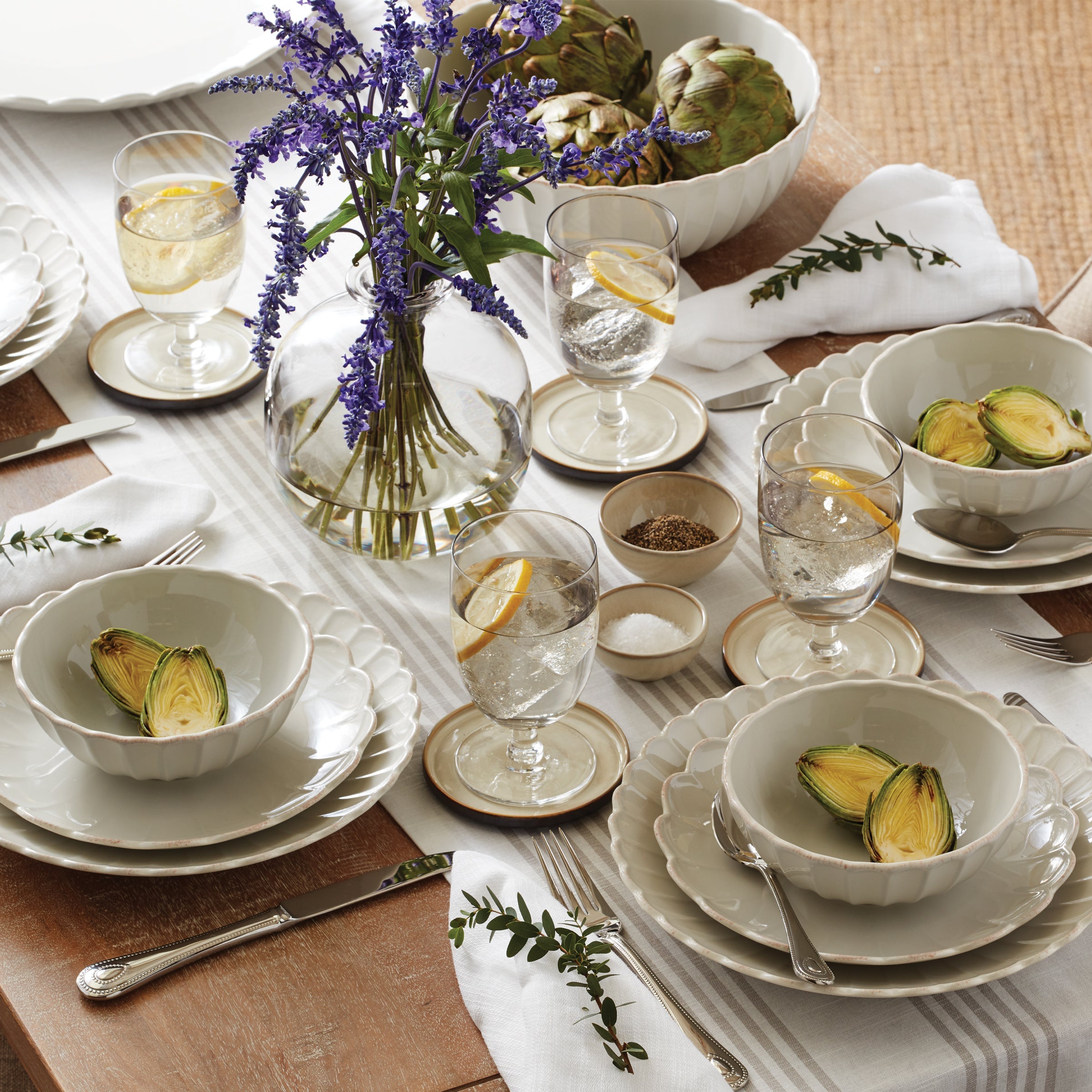 Blush Gold Rim Coupe Salad Decorative Plates - Image 13