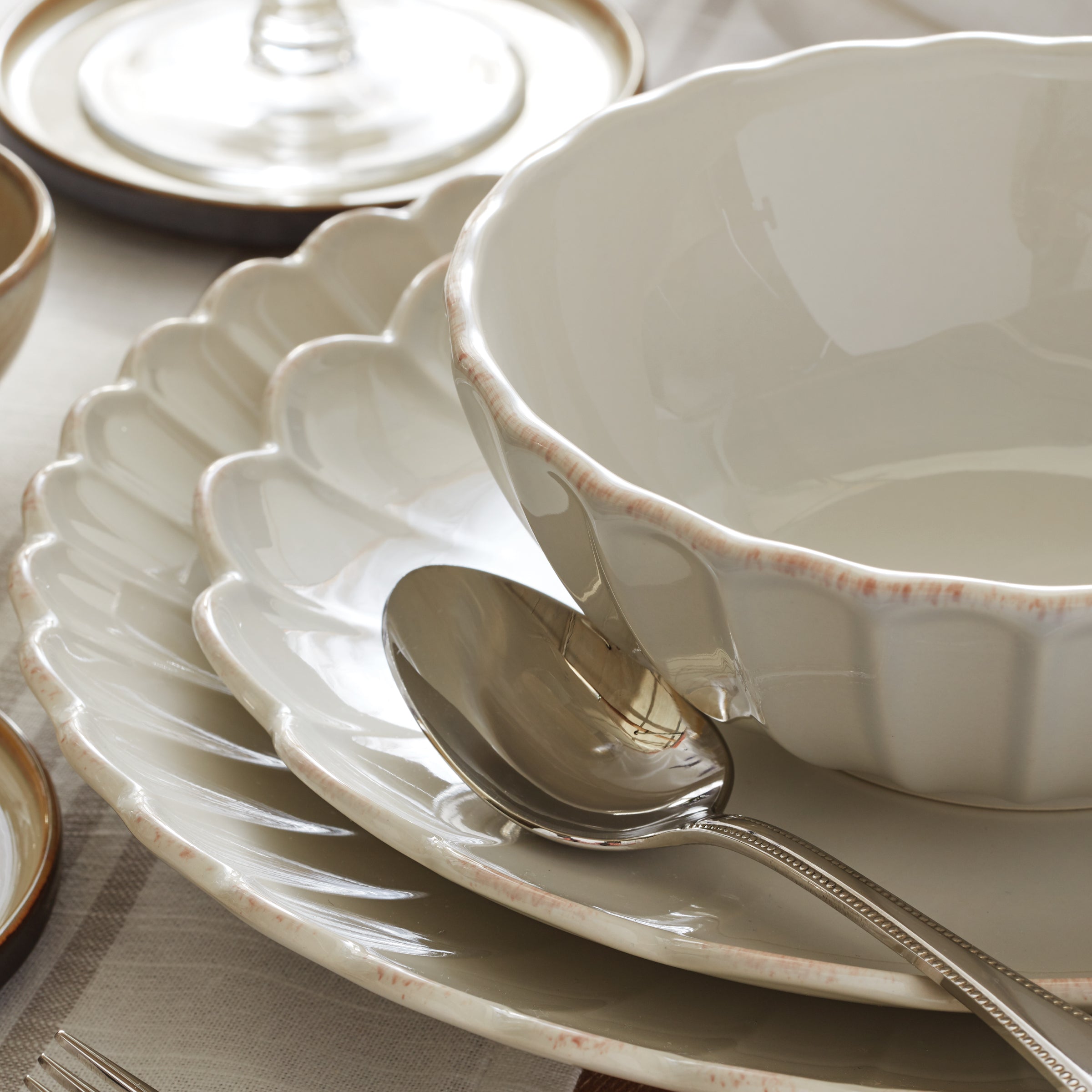 Blush Gold Rim Coupe Salad Decorative Plates - Image 12