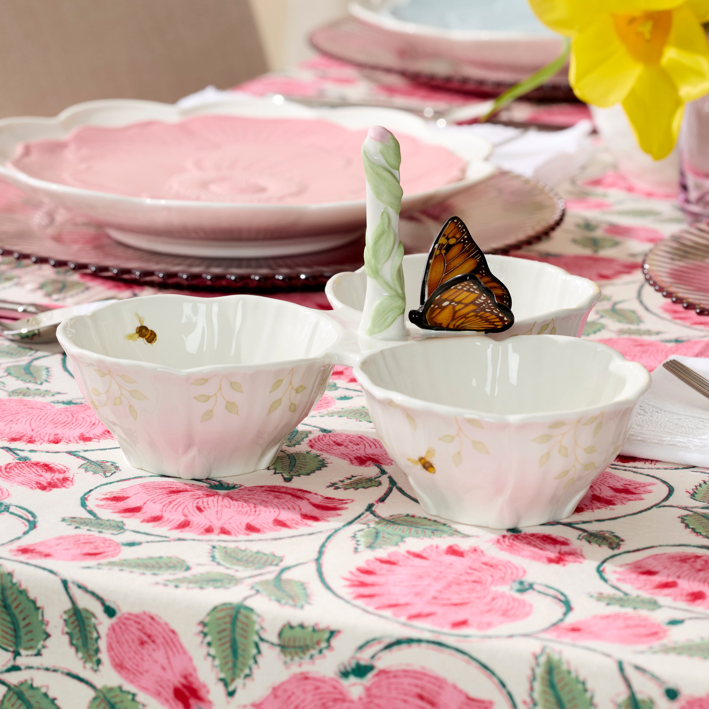 Floral 3-Section Appetizer Server - Image 2