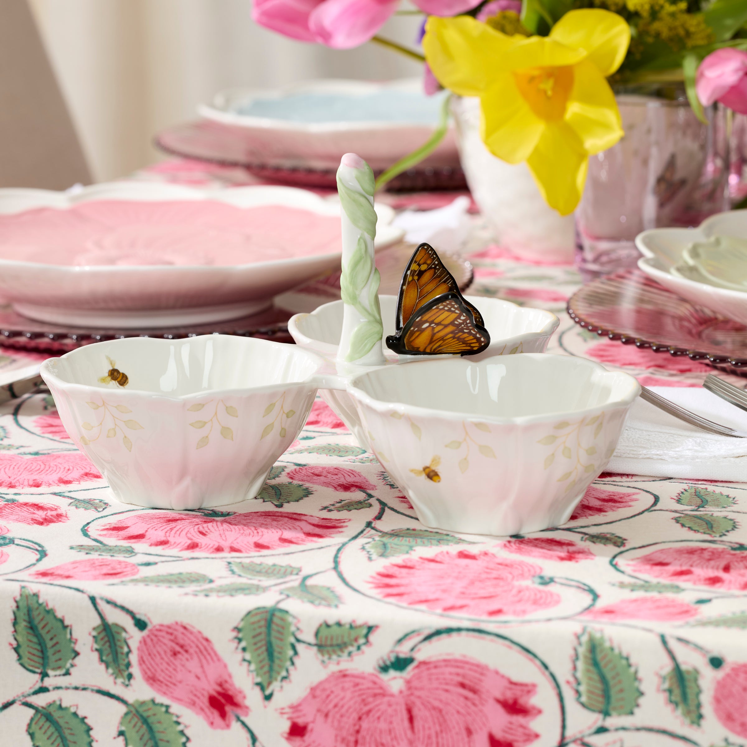 Floral 3-Section Appetizer Server - Image 3