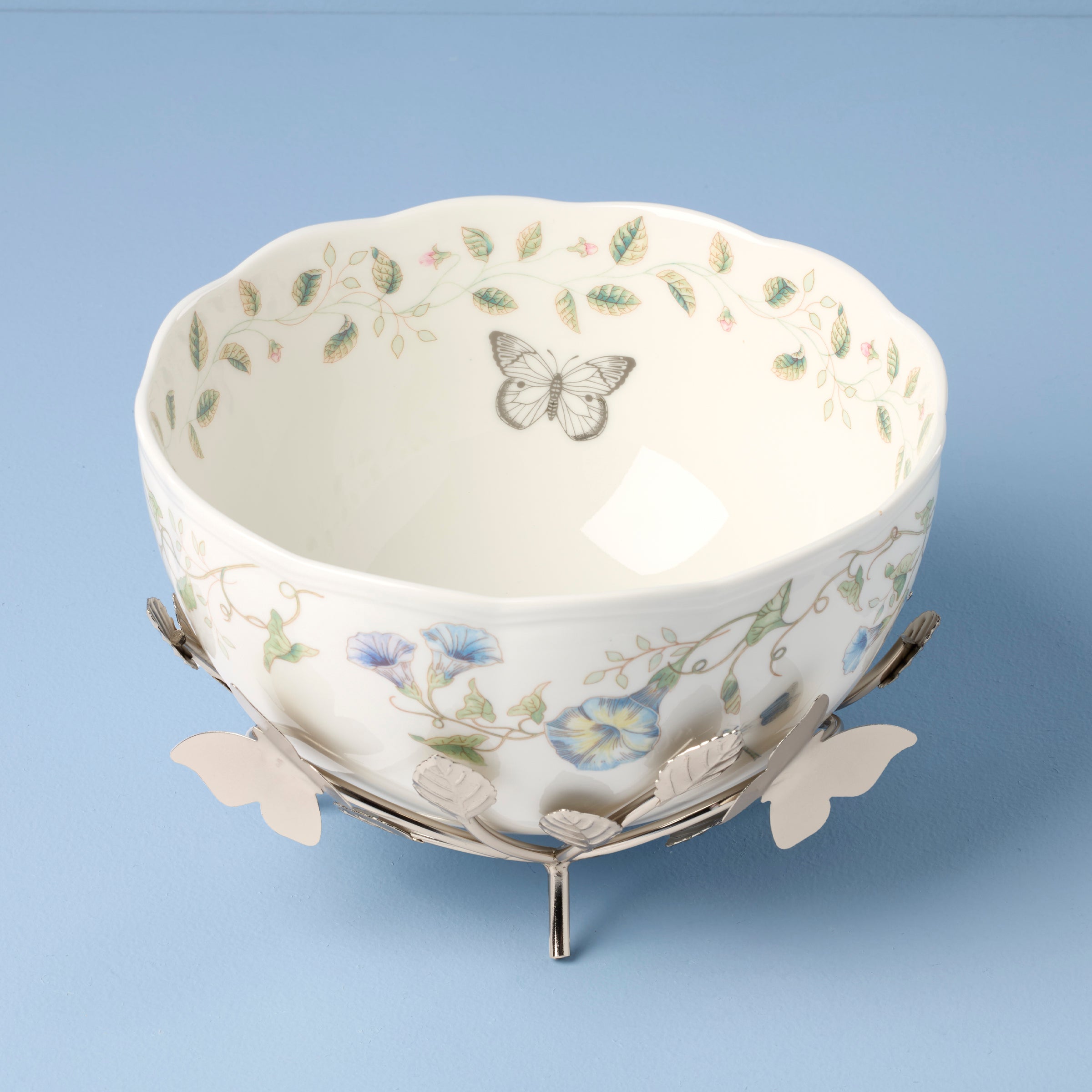 Anniversary Floral Display Bowl with Metal Stand - Image 2